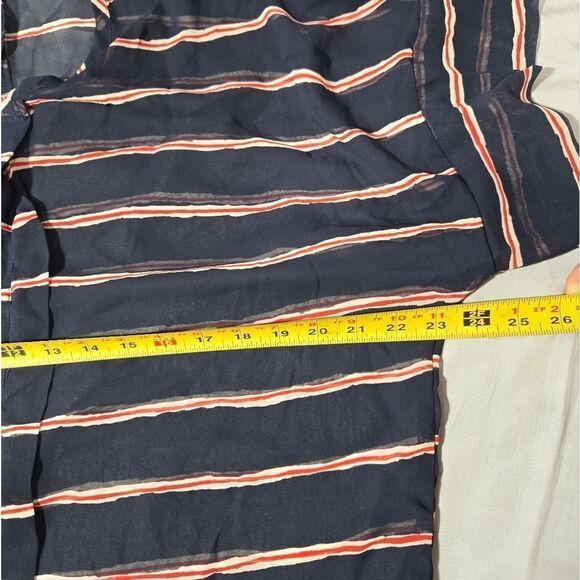 Poema sheer striped blouse size large - Picture 8 of 9